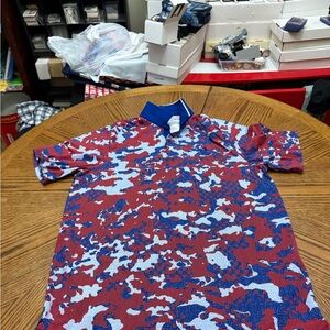 Under Armour Red and Blue Camo Polo Shirt